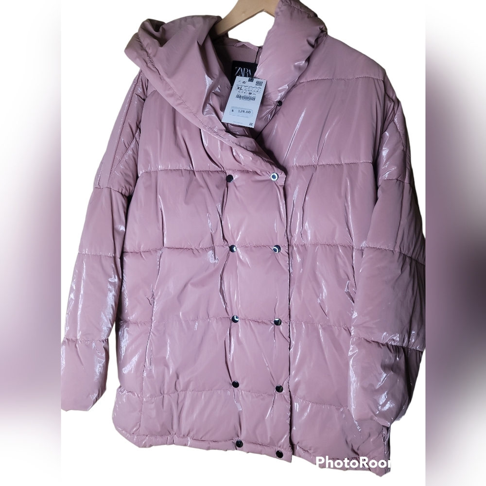ZARA🔥🤩❤️ HOODED PUFFER COAT😎💄💅🛼🛼🎬 #Bubble Gum Pink Iconic PUFFER 💗 💖